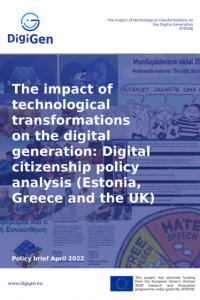 Digital citizenship policy analysis (Estonia, Greece and the UK)