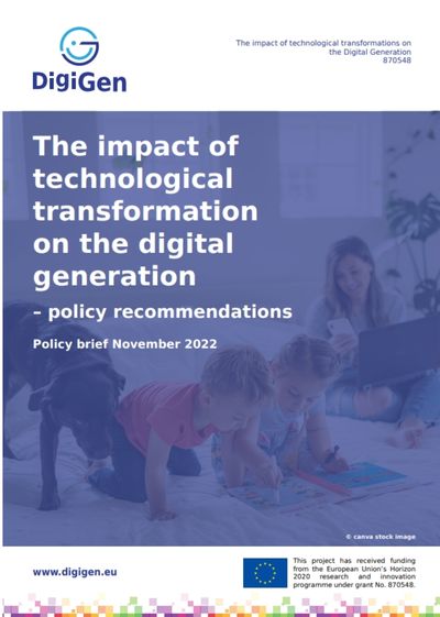The impact of technological transformation on the digital generation- policy recommendations